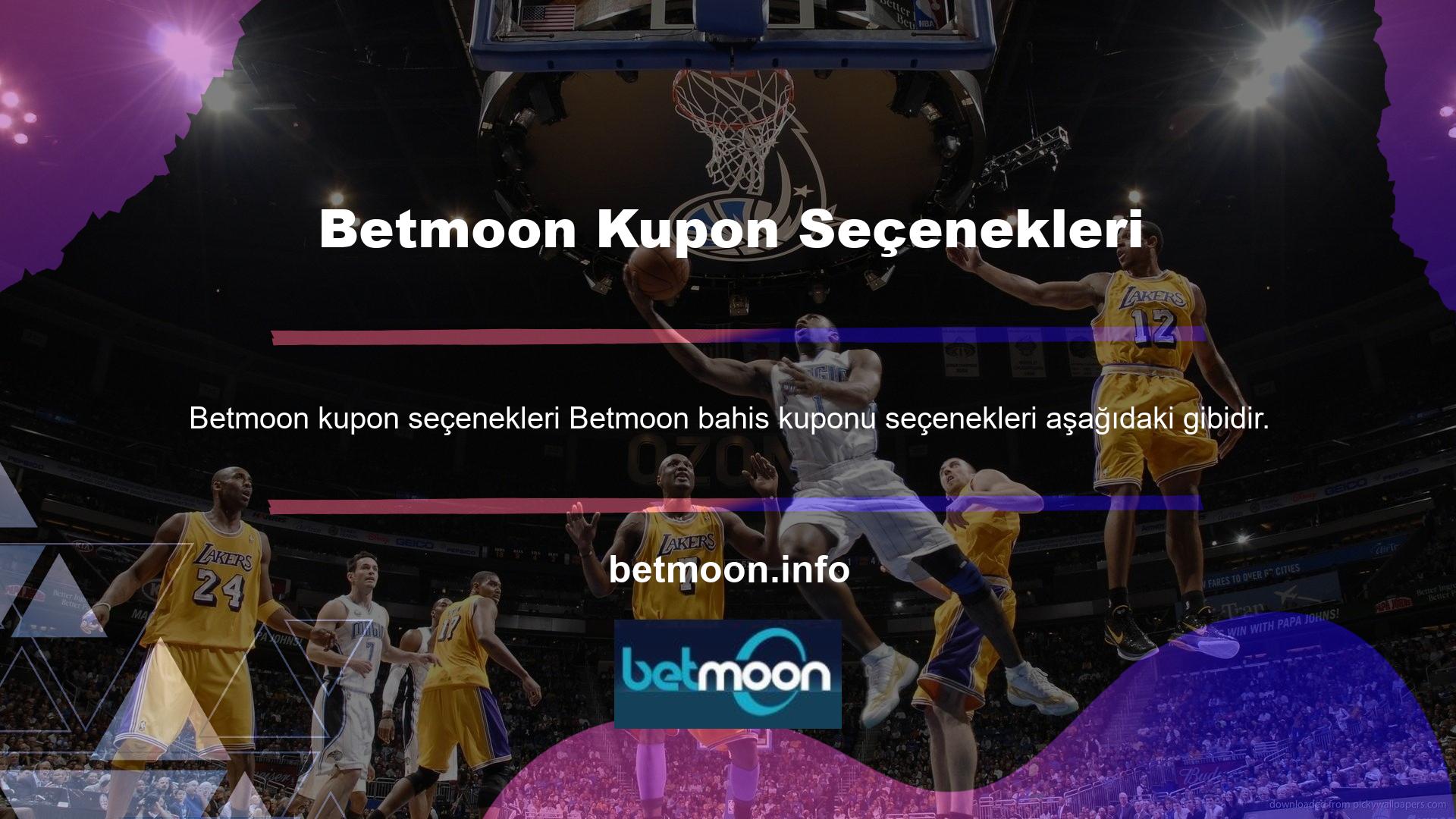 Tek bahis kuponları, Kombine bahis kuponları, Hazır Sistem Kuponları, Her kupon tipi kazanma oranları ve kupon maliyetleri farklı olabilir